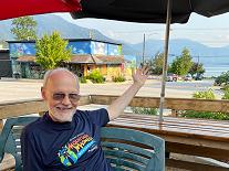 View from Chumleys Restaurant to Arrow Lake, Nakusp.