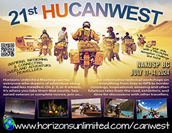 Horizons Unlimited Canada West 2024 postcard.