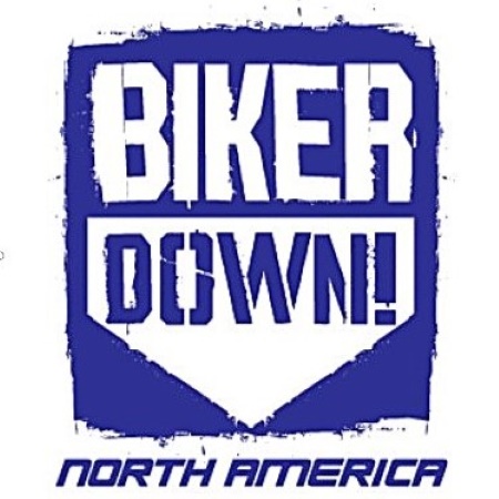 Biker Down! North America logo.