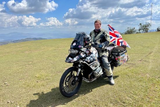 Daren Carter on his motorcycle