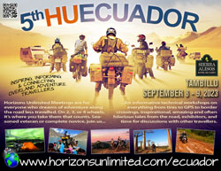 Horizons Unlimited Ecuador 2023 postcard.