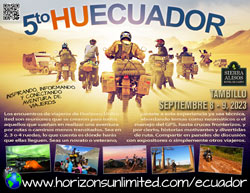 Horizons Unlimited Ecuador 2023 postcard.
