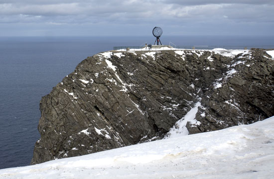 Nordkapp bluff in the distance.