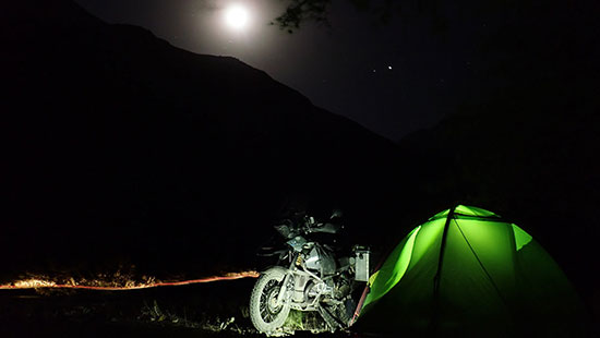 camping by the light of the moon and the stars