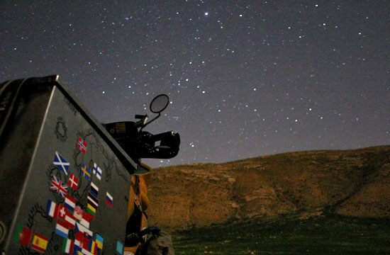 Pannier against a starry sky