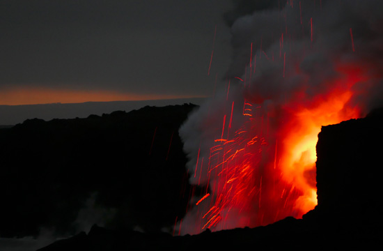 Hawaiian lava eruption