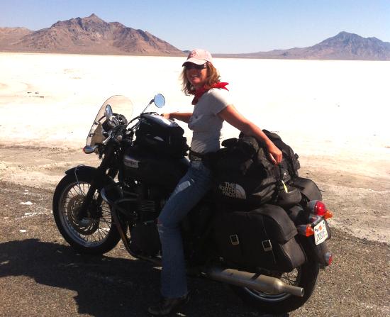 Zoë Cano on the Bonneville Salt Flats.