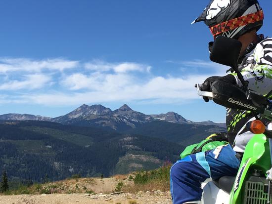 Al Brooks takes a break from tag wrangling to enjoy the views in the Cascades near Princeton, BC.