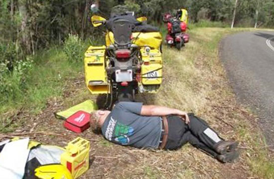 Fixing a flat in Australia