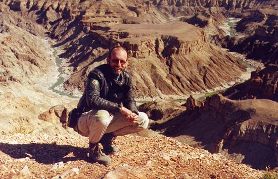 Sam Manicom at the Fish River Canyon, Africa.