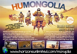 Horizons Unlimited Mongolia 2019 postcard.