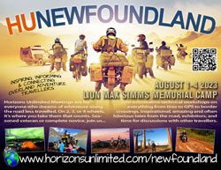 Horizons Unlimited Newfoundland 2023 postcard.