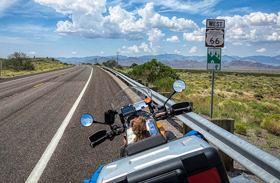 Robert Stransky on Route 66 in Arizona.