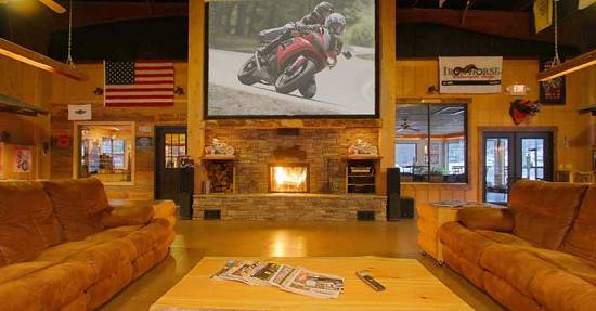 Fireplace in Ironhorse pavillion, Steocah, North Carolina.