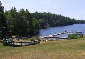 Camp Manitou dock and lake.