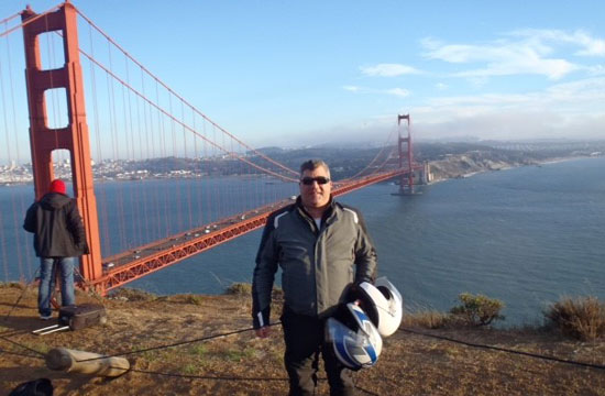André Richard by the Golden Gate Bridge.