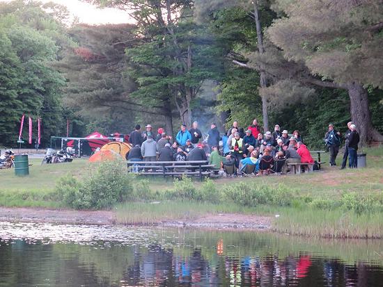 Group discussions by the lake at HU Ontario 2016.