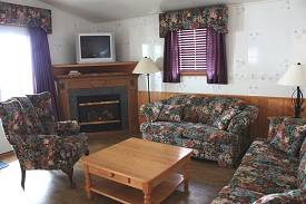 Classic Cottage living area, Golden Beach Resort, Rice Lake, Ontario.