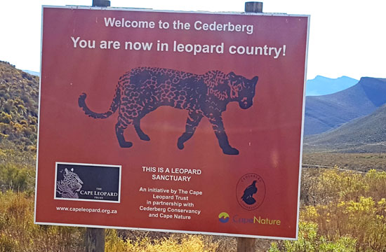 Sign: you are now in leopard country