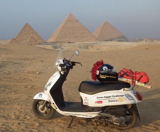 Wolfe's scooter and Egyptian pyramids.