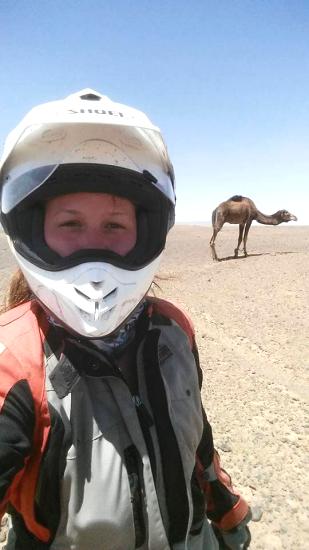Georgia Melville and camel.