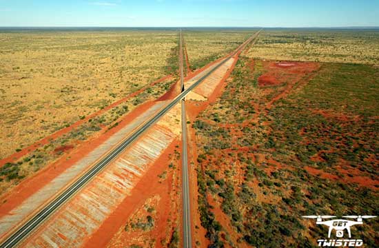 Drone view of crossroads