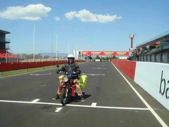 Jacqui and Postie on the racetrack