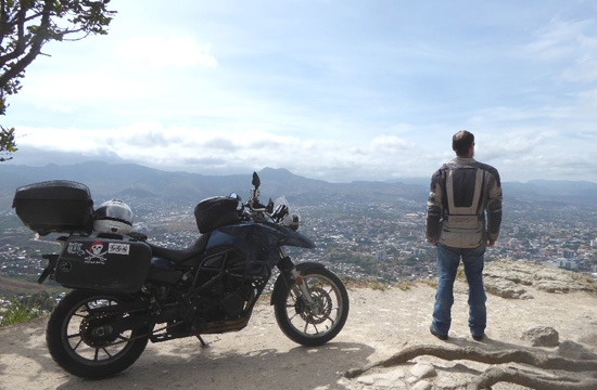 Scott McMurtrie overlooking a city