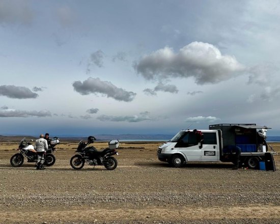 Cindy and Duncan Bennett, Tours, Motorcycles and support truck.