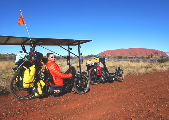 Irina on trike, Australia