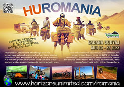 Horizons Unlimited Romania 2023 postcard.