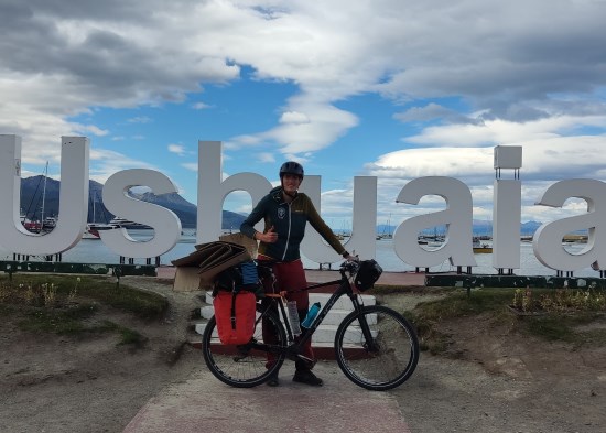 Lucian Crisan, Ushuaia with bicycle.