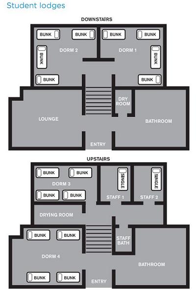 Jindabyne Sport and Recreation Centre - Student Lodge floor plan.