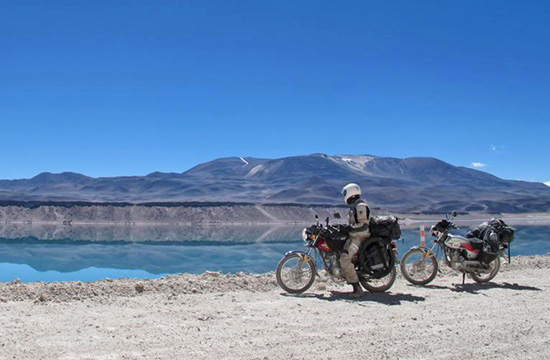 Rob Gordon, Bikes beside a desert lake.