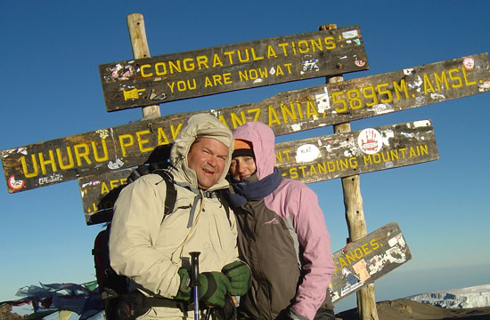 Donna and Andrew at Uhuru Peak