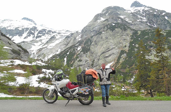 Schalk van der Merwe with his bike.