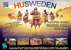 Horizons Unlimited Sweden 2022 postcard.