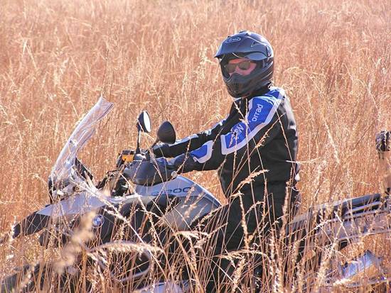 Buck on his motorcycle.
