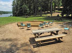 There are numerous areas where people can just gather and sit in the shade.