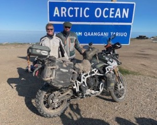 George Morrison and Dave Urasky reached the Arctic Ocean on motorcycles.