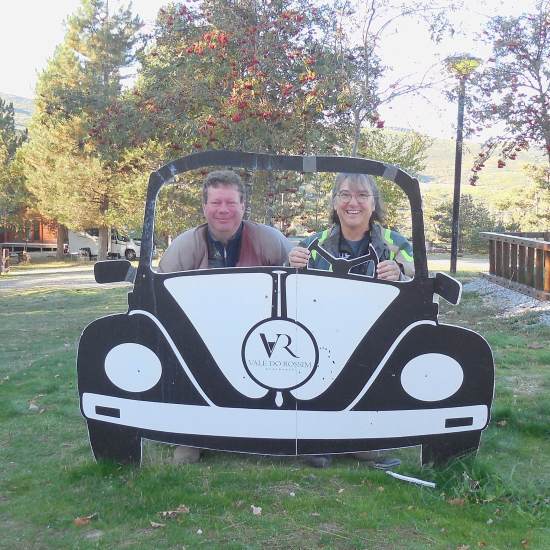 Dawn and Paul Miller, cute VW car.