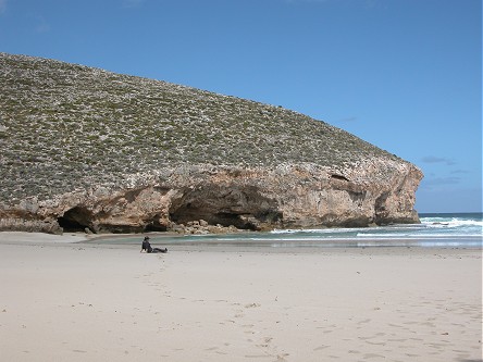 Solitude on our own beach on Kangaroo Island at the end of the Ravine hike