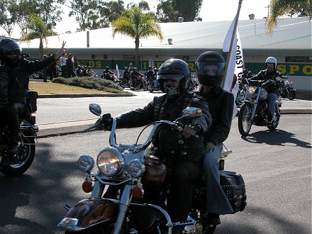 Heading out on the Rolling Thunder ride at the HOG Rally