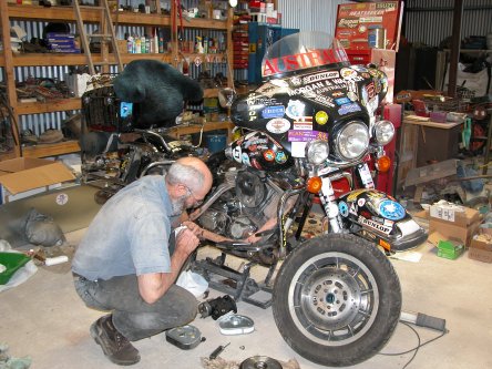 Maintenance on the motorcycles return to Australia