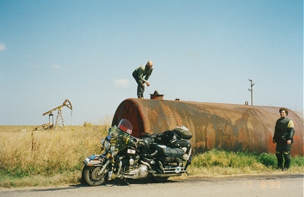 Old oil well and tank