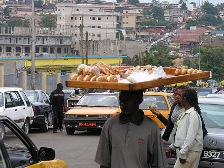 Street doughnut seller in Yaounde