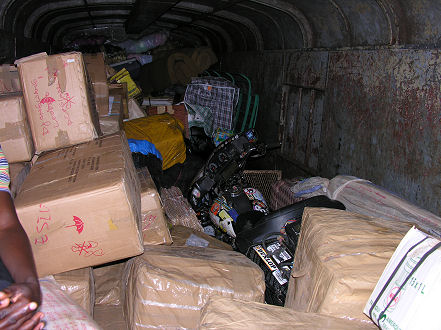 Motorcycle in the cargo carriage Yaounde to Ngaoundere