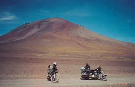Colourful mountain scenery on the road to Laguna Colorado, Bolivia