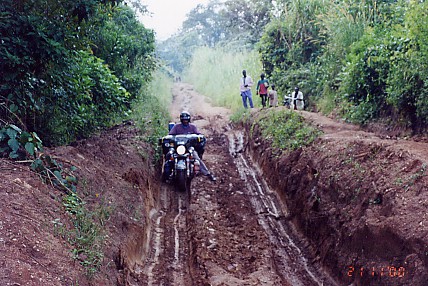 Truck gouged ruts, luckily its the dry season