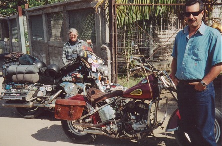 An old Harley, kept going with ingenuity, no spares available here